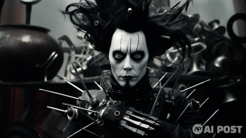 영화 가위손에 출연한 배우 조니뎁. (사진=미드저니)