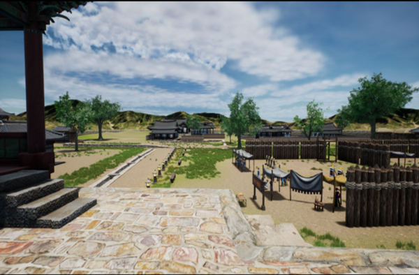 전남 진도군의 '남도진성'이 윌드에 구축된 모습. (사진=스마트큐브 제공)