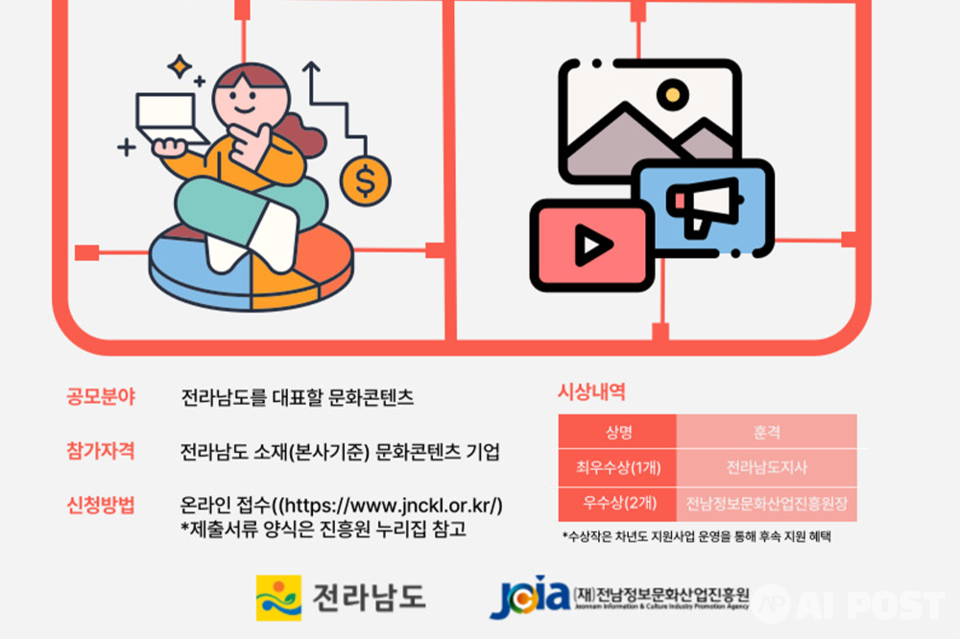 전라남도 우수콘텐츠 공모전 포스터. (사진=전남정보문화산업진흥원)