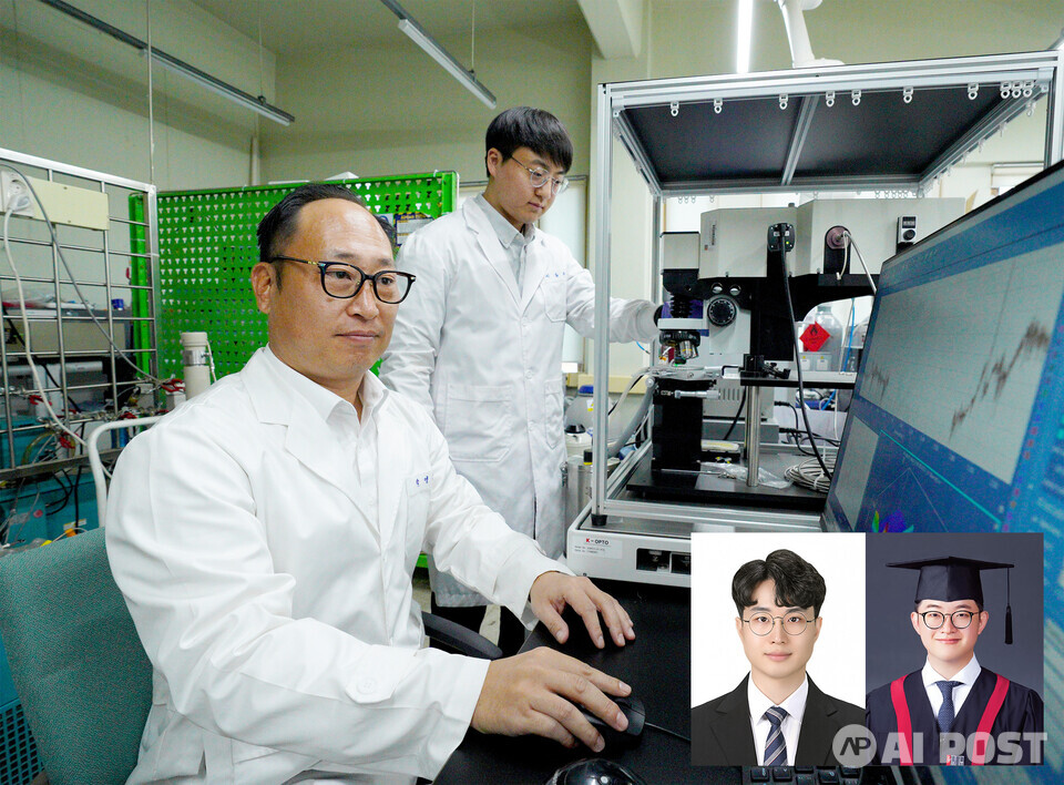 왼쪽부터  박영준 교수, 서동주 박사과정생, 이윤석 박사, 이승인 박사과정생. (사진=지스트)