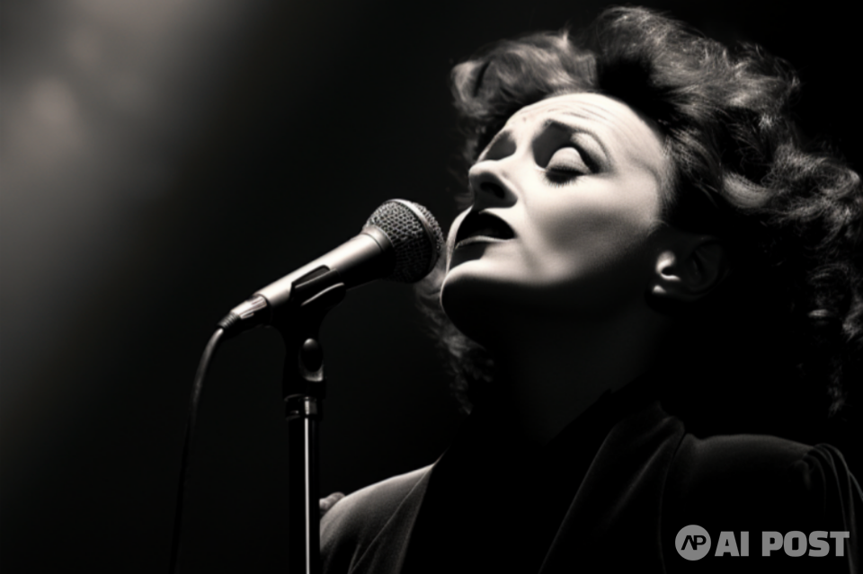 AI가 생성한 샹송의 여왕 에디트 피아프(Edith Piaf). (사진=미드저니)