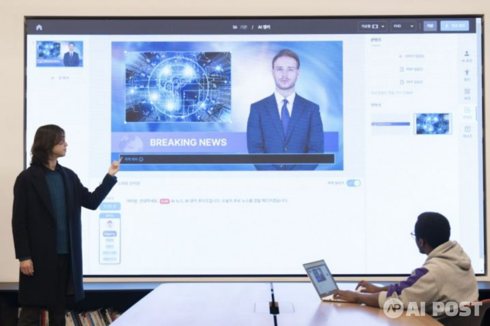 동영상 제작자들이 KT AI 휴먼 스튜디오를 체험하는 모습. (사진=KT)