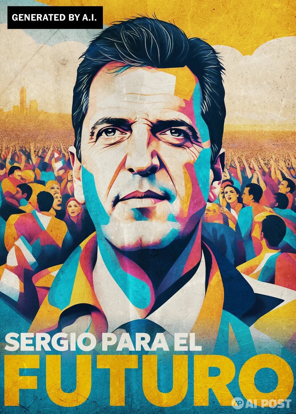 AI 시스템으로 만든 세르히오 마사 후보 포스터. (사진=마사 후보 측)