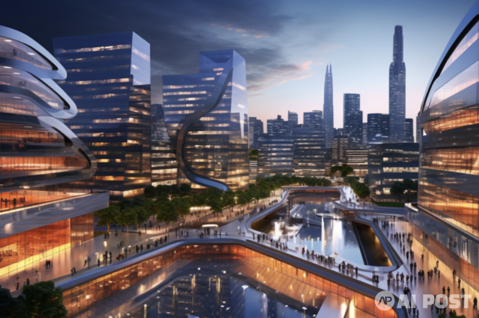 AI가 그린 '첨단기술로 발전한 광주의 미래 모습'. (사진=미드저니)