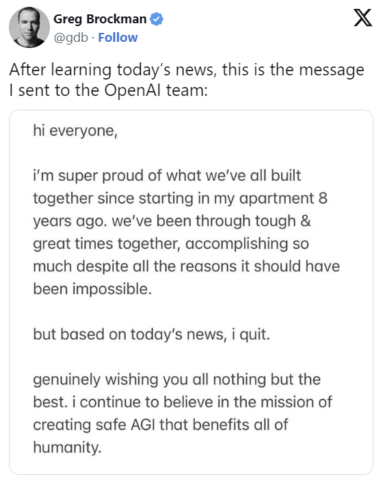 (사진=그렉 브록먼 엑스)