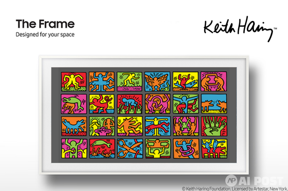 삼성전자가 라이프스타일 TV ‘더 프레임’을 통해 20세기 아티스트 ‘키스 해링’의 작품을 선보인다. 더 프레임을 통해 만날 수 있는 ‘회고(Retrospect)’ 작품. (사진=삼성전자)