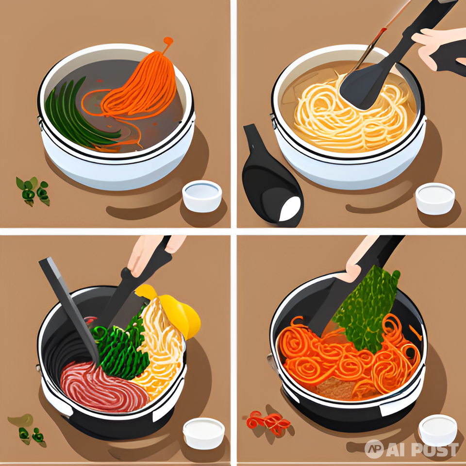 AI가 그려낸 '잡채 만드는 법'. (사진=GPT-4/뤼튼)