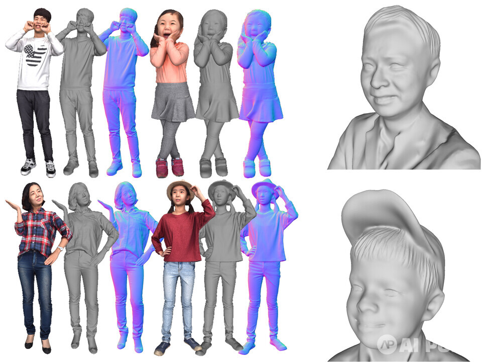 본 연구에서 생성한 3차원 인체 데이터셋의 예시. (사진=지스트)