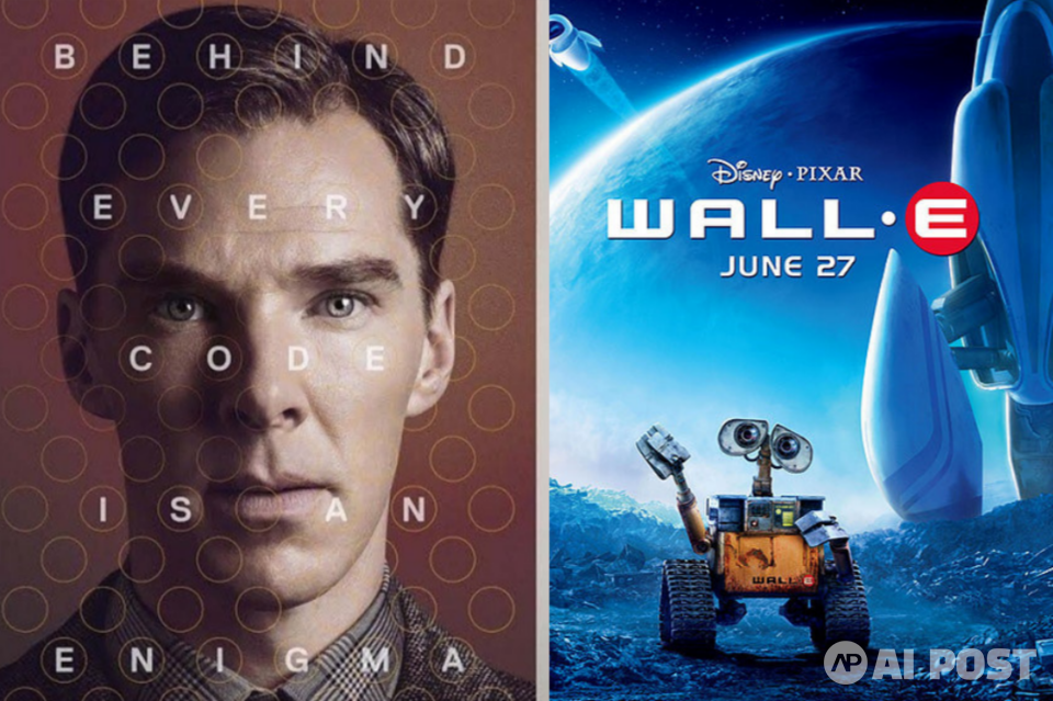 이미테이션 게임 포스터(왼쪽)과 월-E 포스터(오른쪽). (사진=영화 공식 포스터)