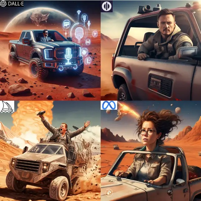 (사진=OpenAI, Midjourney, Meta, Playground AI)