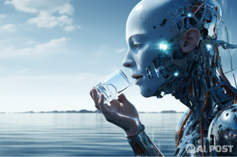 데이터 센터 서버를 24시간 가동하기 위해 엄청난 냉각수가 투입된다. (사진=미드저니)