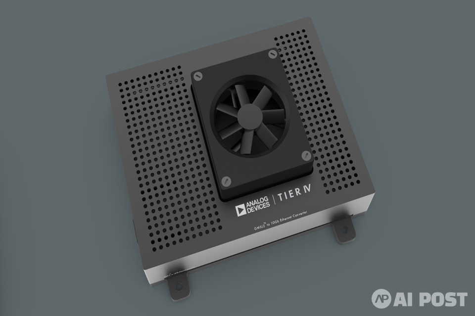 GMSL2TM to 10 Gigabit Ethernet変換モジュール。 (写真=ティアフォー)