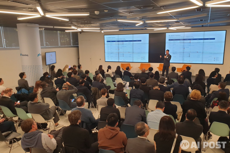 김호 ﻿바스젠바이오 대표이사가 발표하는 모습. (사진=바스젠바이오)