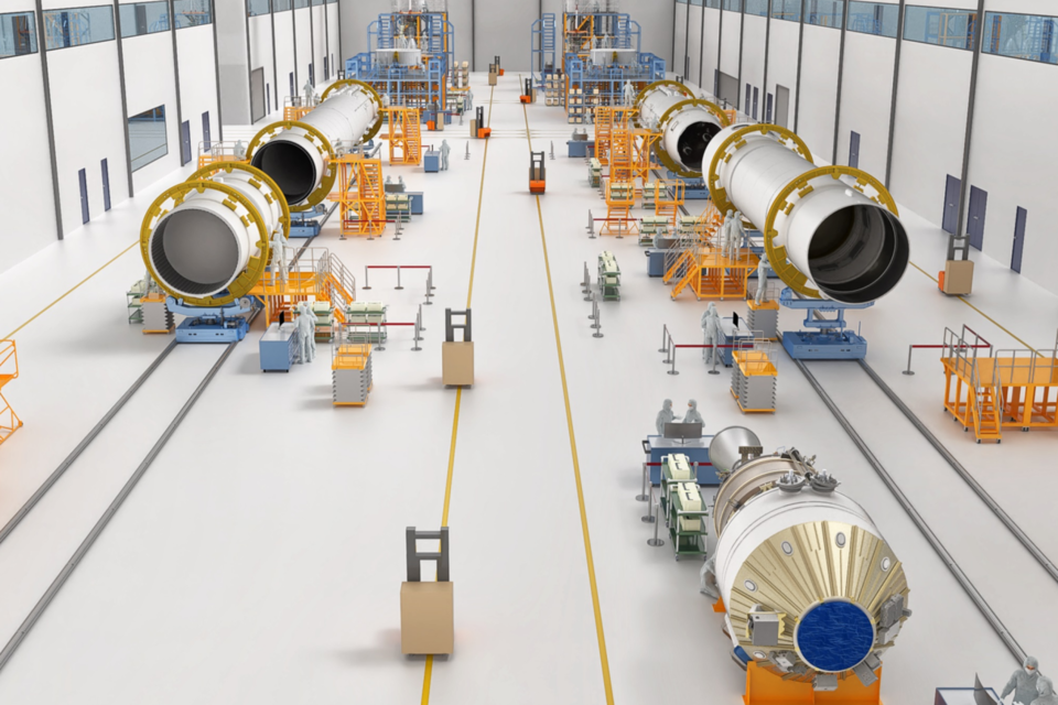 스페이스허브 발사체 제작센터의 내부 조감도. (사진=한화에어로스페이스)