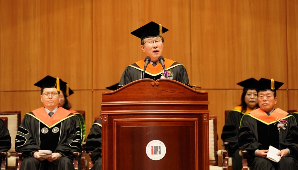 임기철 총장 입학식 식사. (사진=지스트)