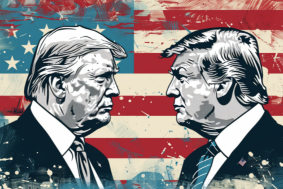 '2024년 미국 대통령 선거'라는 프롬프트에 미드저니가 내놓은 사진. (사진=미드저니)