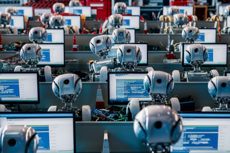 생성형 AI 기술이 날로 발전하는 가운데 '코드 설계 및 검증' 등 초·중급 개발자의 업무까지 AI가 대체하고 있다. (사진=이디오그램)