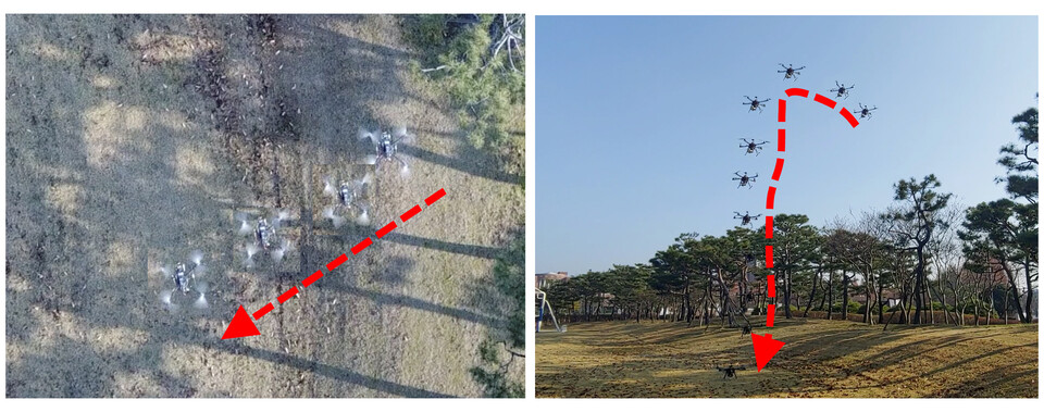 경사진 지역을 피해 안전한 곳으로 착륙. (사진=지스트)