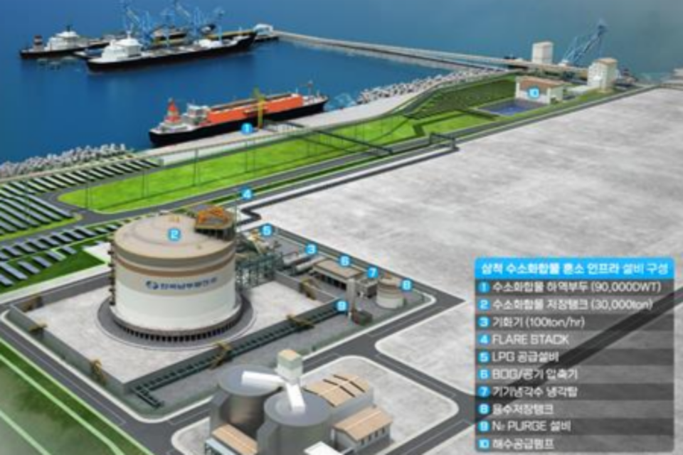 삼척 수소화합물 혼소 인프라 설비 조감도. (사진=삼성물산)