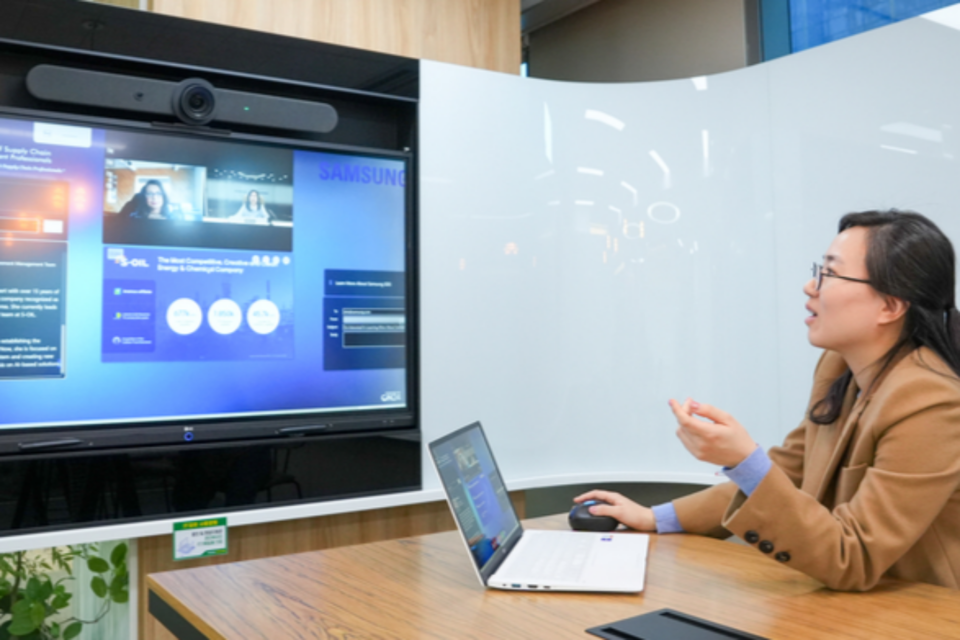 이지혜 에쓰오일 구매관리팀장이 AI 구매시스템에 대해 설명하고 있다. (사진=에쓰오일)