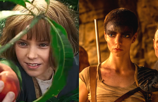 ‘퓨리오사: 매드맥스 사가’ 속 퓨리오사 모습. 왼쪽은 퓨사오사의 어린 시절, 오른쪽은 성인된 퓨리오사의 모습. (사진=워너브러더스 코리아 유튜브)