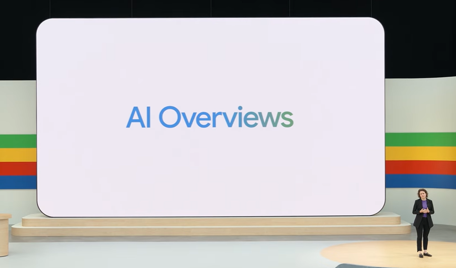 구글의 검색 담당 수석부사장 리즈 리드가 AI 오버뷰에 대해 설명하고 있다. (사진=구글)