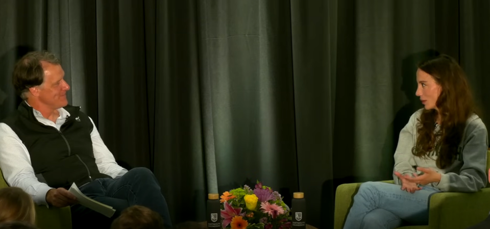 다트머스대학교에서 열린 대담에 참석한 미라 무라티 오픈AI CTO(오른쪽). (사진=Dartmouth Engineering Youtube)