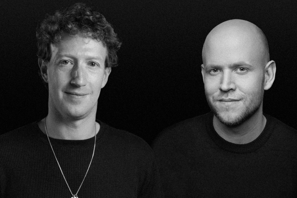 마크 저커버그 메타 최고경영자(CEO)와 다니엘 에크 스포티파이 CEO. (사진=메타)