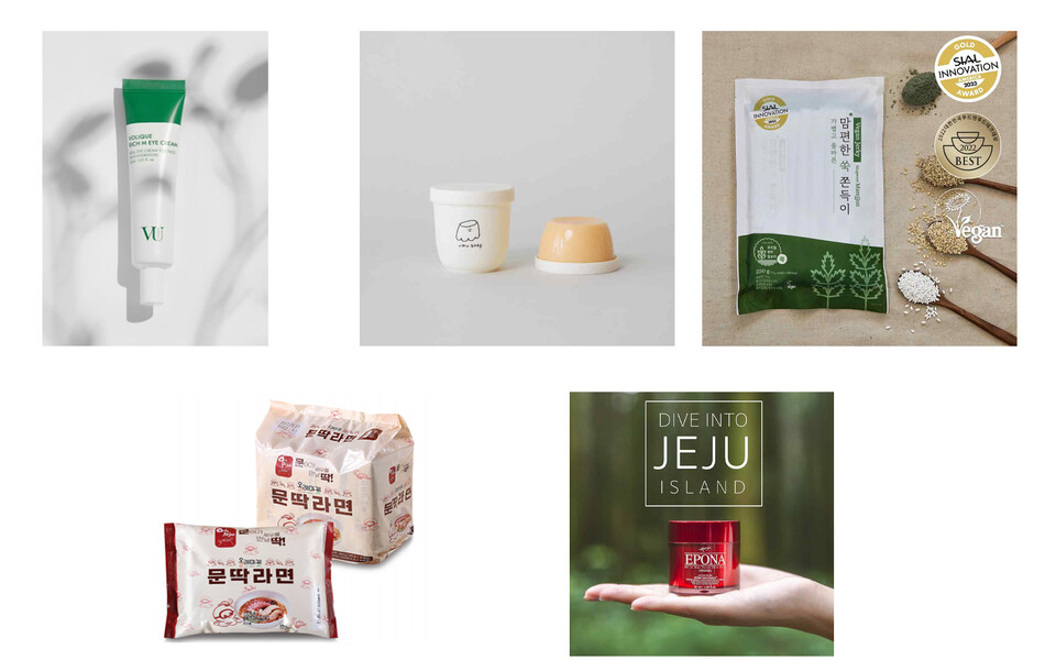 쇼케이스에 참여한 5개 로컬기업의 제품들. (사진=제주창조경제혁신센터)