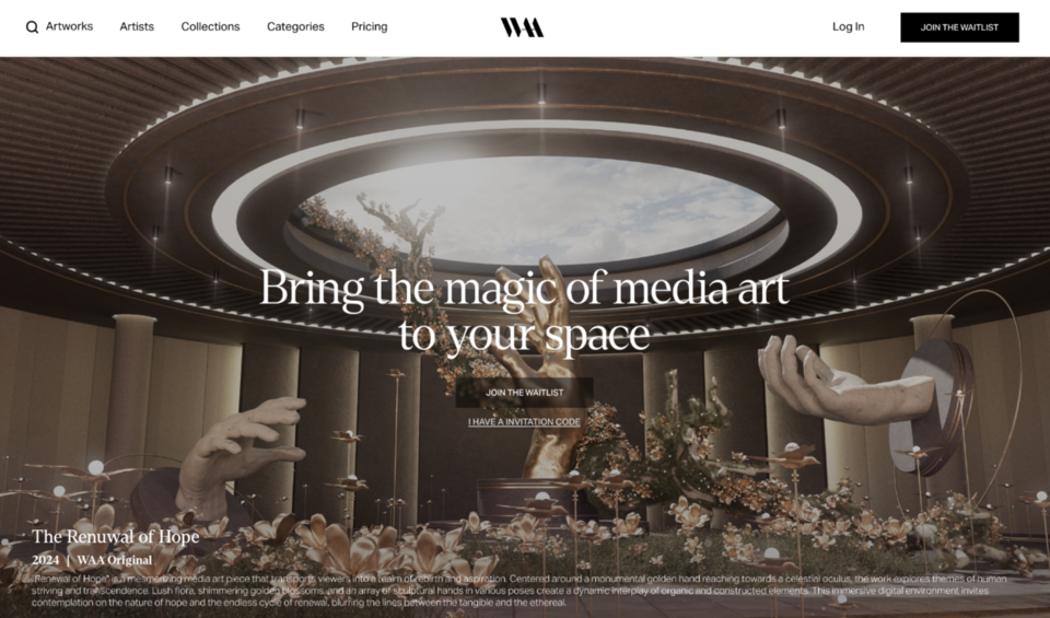 커즈의 프리미엄 미디어아트 플랫폼 ‘WAA(Where Art’s Alive)’ 작품. (사진=커즈)