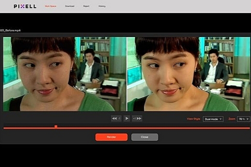 드라마 '내 이름은 김삼순'에 포바이포 솔루션 '픽셀'을 적용해 업스케일링한 영상. (사진=포바이포)