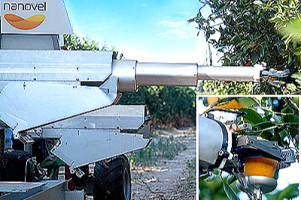 이스라엘의 농업 기술 스타트업 나노벨(Nanovel)이 개발한 감귤 수확 로봇. (사진=나노벨)
