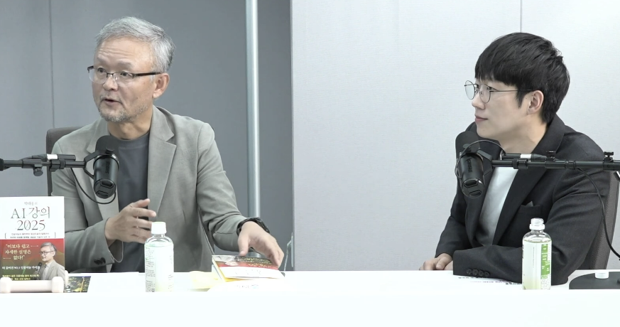 14일 유튜브 ‘팟빵 매불쇼’에 출연한 박태웅 녹서포럼 의장과 과학커뮤니케이터 엑소(이선호씨). (사진=‘팟빵 매불쇼’ 유튜브 영상 캡처)