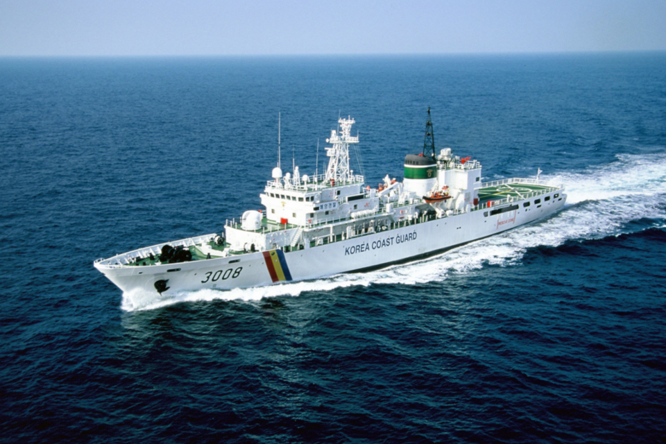 HJ중공업이 건조한 3,000톤급 경비함. (사진=HJ중공업)