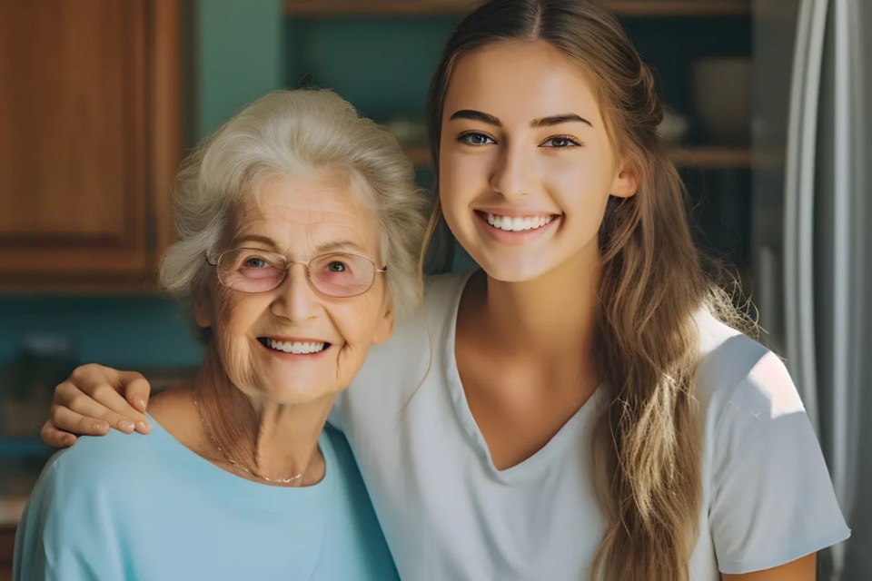 간병 서비스를 제공하는 대학생과 환자의 모습. (사진=케어야야)
