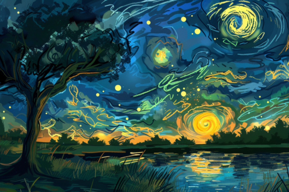 AI 모델이 '반 고흐'의 화풍을 모방해 그린 그림. (사진=미드저니)