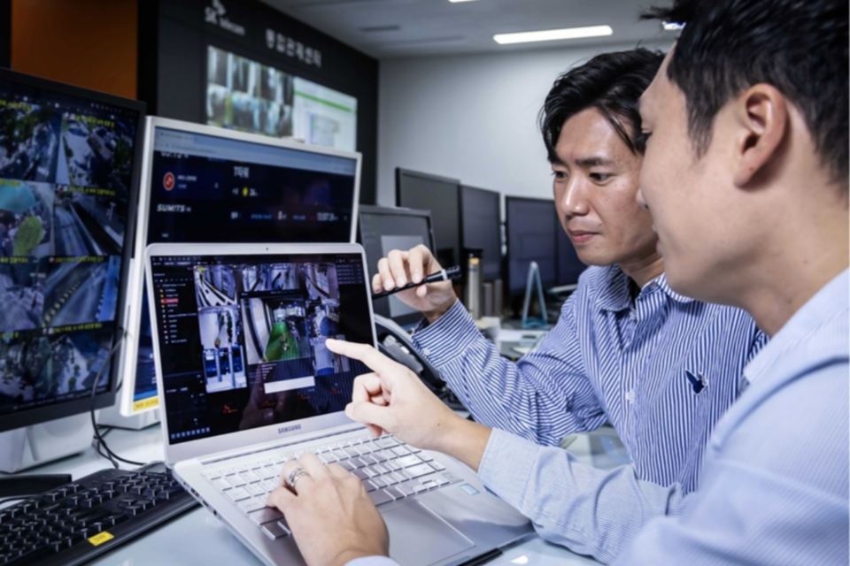 AI CCTV 화면을 분석하는 모습. (사진=SK텔레콤)