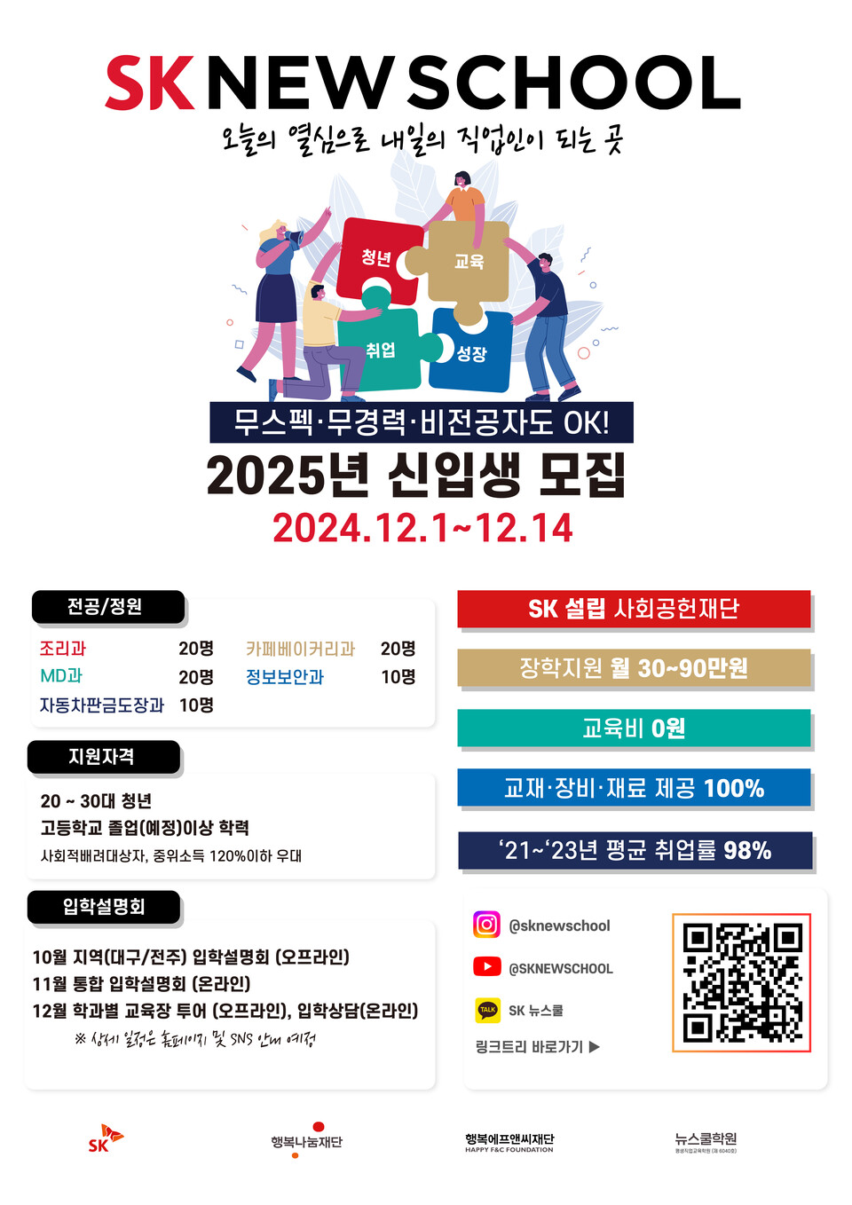 SK 뉴스쿨 2025년 신입생 모집 포스터. (사진=SK행복나눔재단)