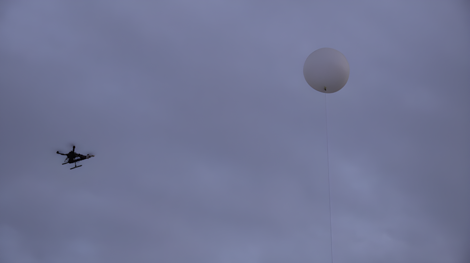 풍선을 포착한 AI 드론. (사진=광주시교육청)