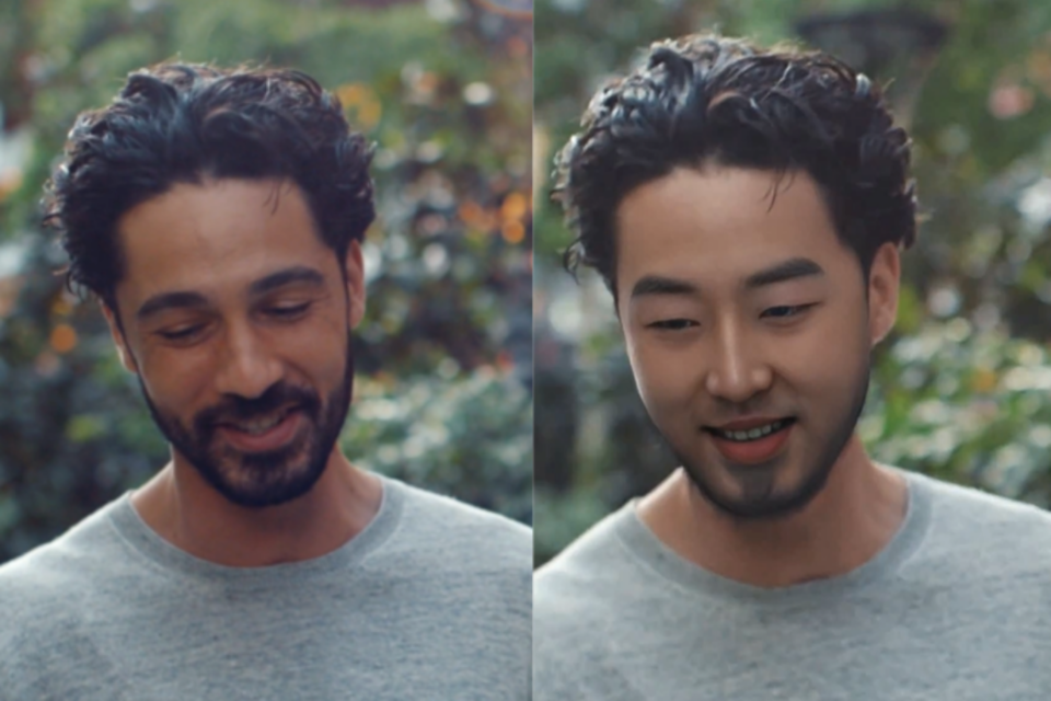 카타르항공의 캠페인 영상(왼쪽)과 기자의 얼굴을 인식해 AI가 만든 영화 갈무리. (사진=카타르항공, AI포스트) 