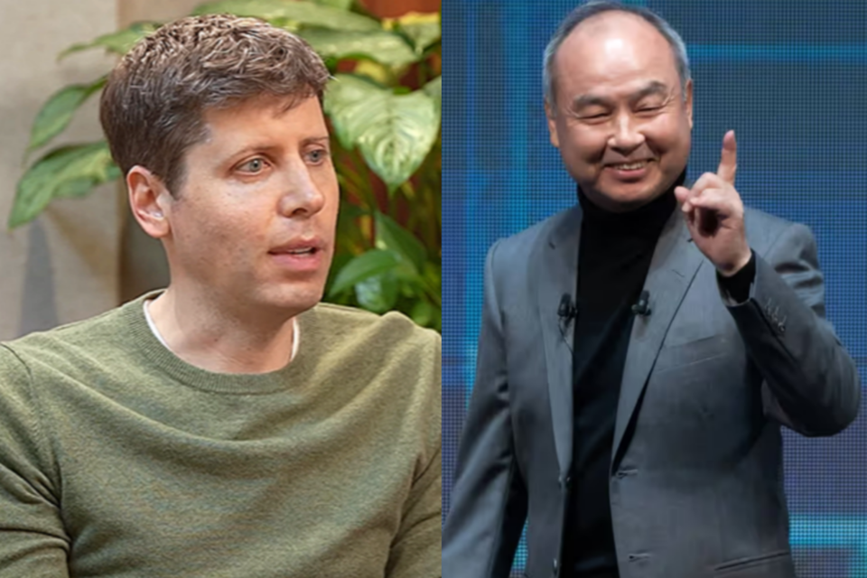 샘 알트만 오픈AI CEO와 손 마사요시 소프트뱅크 회장. (사진=David Perell Youtube, 소프트뱅크)