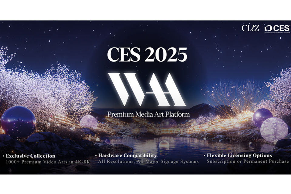 커즈가 ‘CES 2025’에 참가해 AI 기반 프리미엄 미디어아트 플랫폼 ‘WAA’를 공개한다. (사진=커즈)