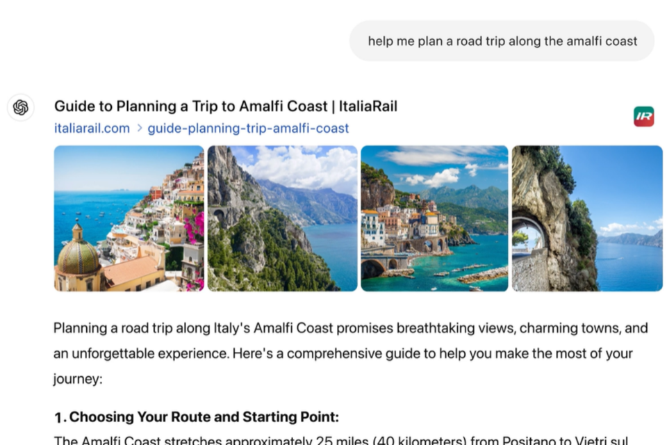 오픈AI가 서비스하는 '챗GPT 서치'. (사진=오픈AI)