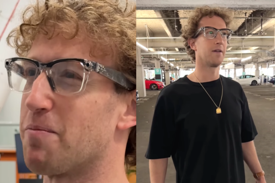 마크 저커버그 메타 CEO가 레이밴 스마트안경을 착용하는 모습. (사진=zuck SNS)