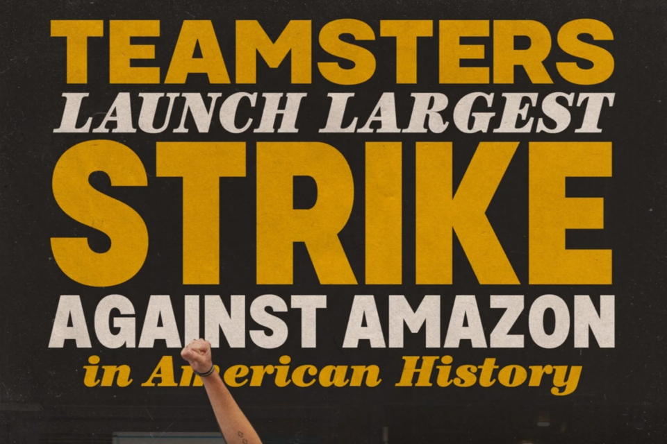 아마존 일부 근로자들이 크리스마스를 앞두고 파업에 돌입했다. (사진=팀스터즈)