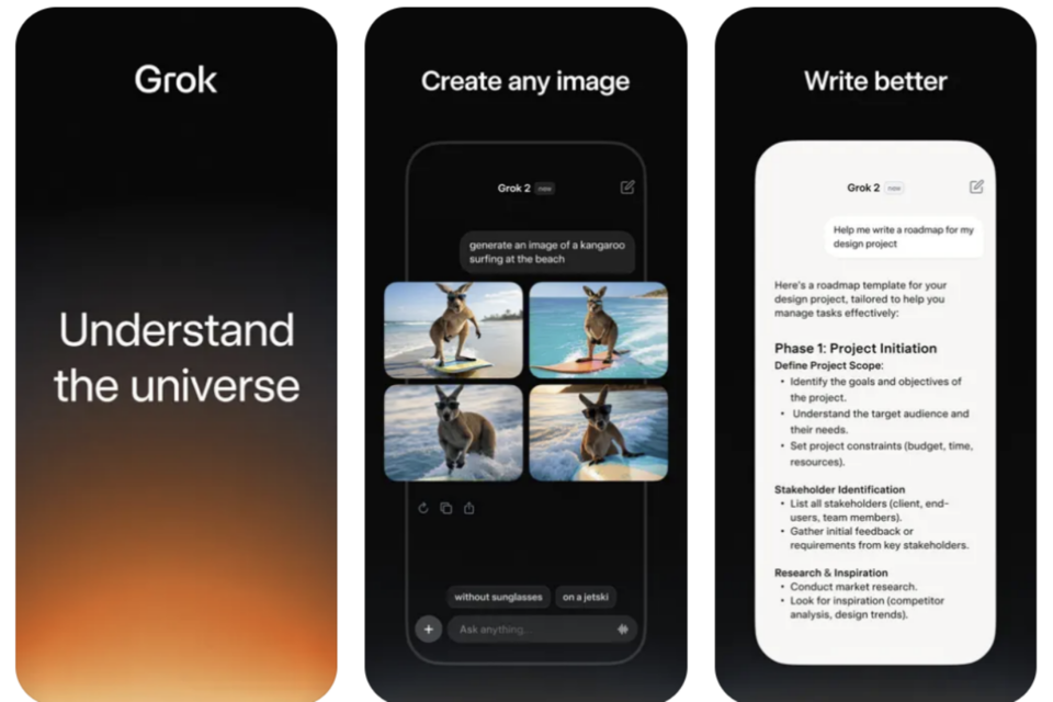 xAI의 그록 애플리케이션. (사진=앱 스토어)