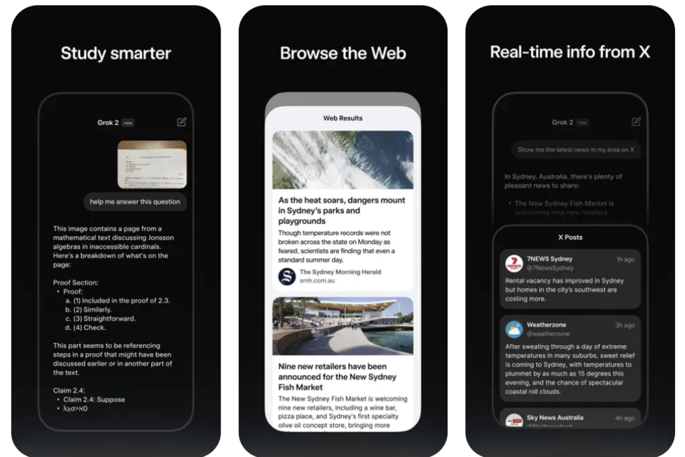 xAI의 그록 애플리케이션. (사진=앱 스토어)