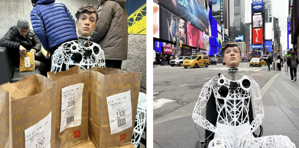 휴머노이드 로봇 캡차가 최근 세계 각국의 랜드마크에 등장하고 있다. (사진=히도바 리서치)