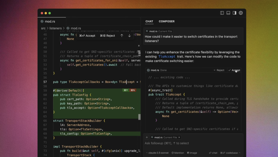 애니스피어가 개발한 AI 코딩 도구 '커서'. (사진=애니스피어)