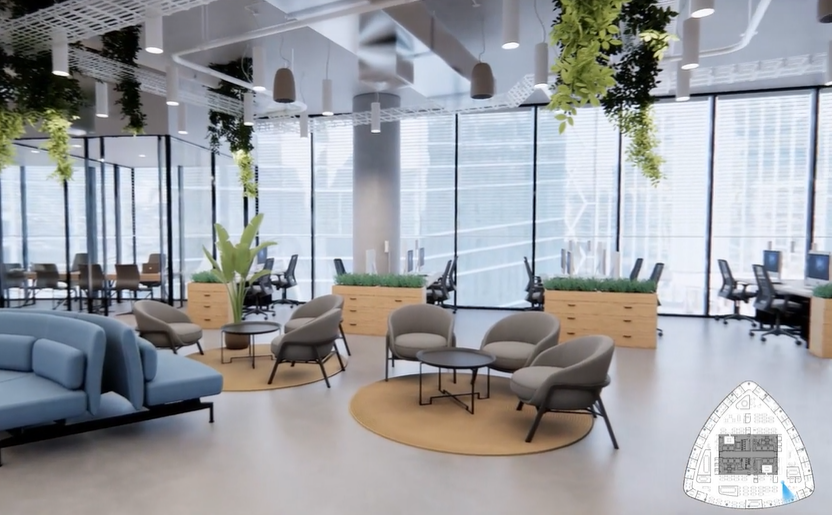 AI 기술로 제작한 3D 공간 디자인 시안. (사진=큐비크)